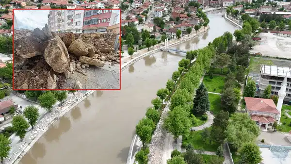 Almus Barajı Taşma Noktasında, Yeşilırmak Kenarına 9 Kilometrelik Kaya Seti İnşa Edildi