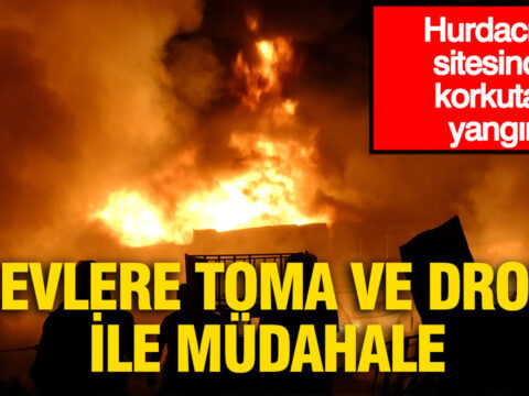Hurdacilar sitesinde korkutan yangin alevlere toma ve dron destekli mudahale hRxOyu2J